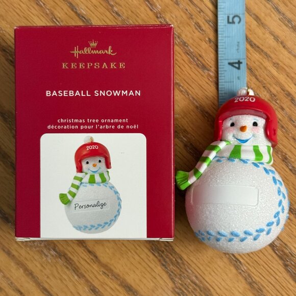 Hallmark Keepsake Ornament Baseball Snowman Personalize 2020 - Picture 8 of 9